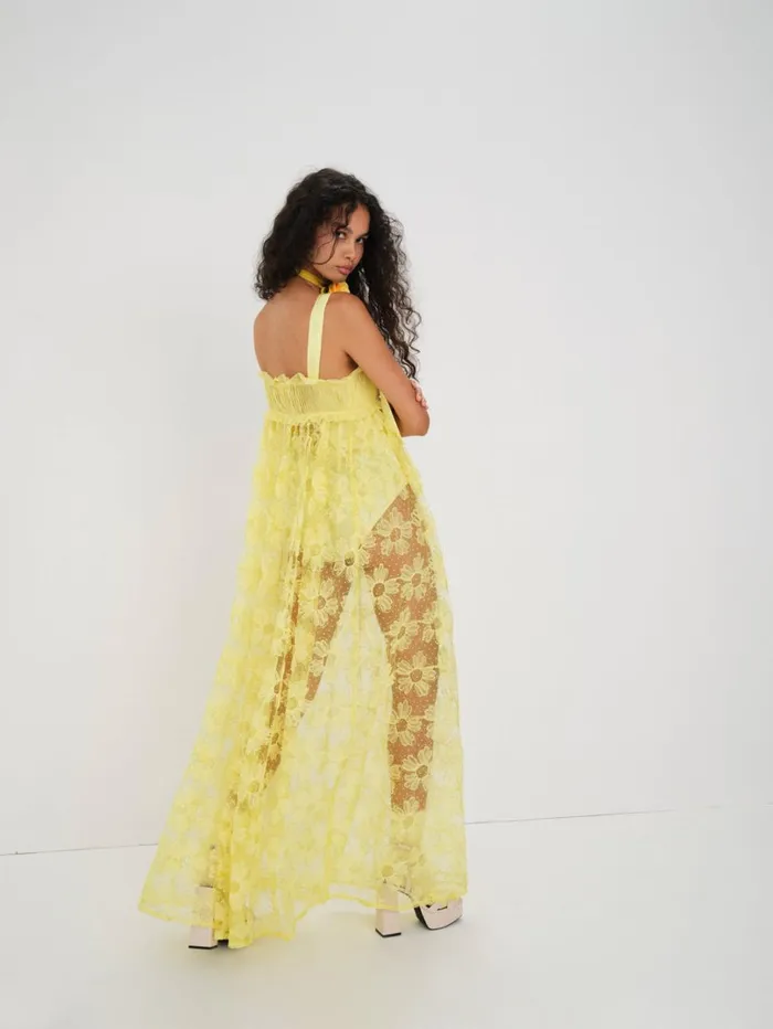 Women Emma Maxi Dress Yellow For Love and Lemons Dresses