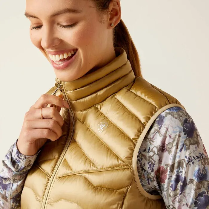 Women English Riding Ariat Ideal Down Vest Iridescent Fields Of Rye Women English Riding Ariat Ideal Down Vest Iridescent Fields Of Rye