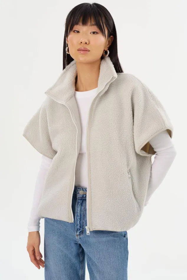 Women EUDORA Polar Fleece Vest Light Grey LAMARQUE Tops