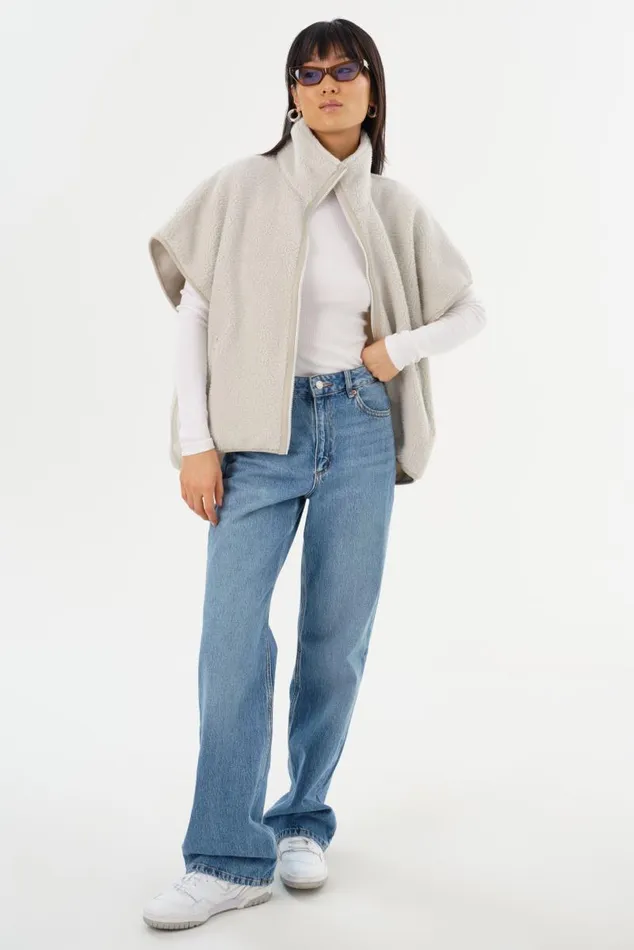 Women EUDORA Polar Fleece Vest Light Grey LAMARQUE Tops