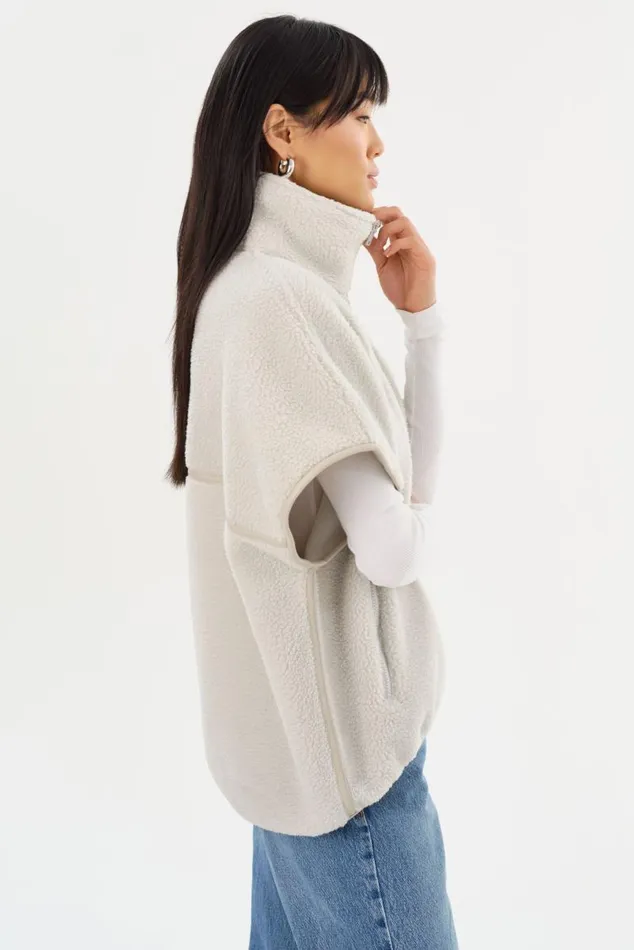 Women EUDORA Polar Fleece Vest Light Grey LAMARQUE Tops