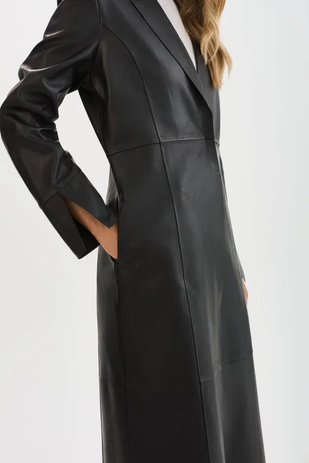 Women EVANNA Leather Maxi Coat Black LAMARQUE Leather Jackets Women EVANNA Leather Maxi Coat Black LAMARQUE Leather Jackets