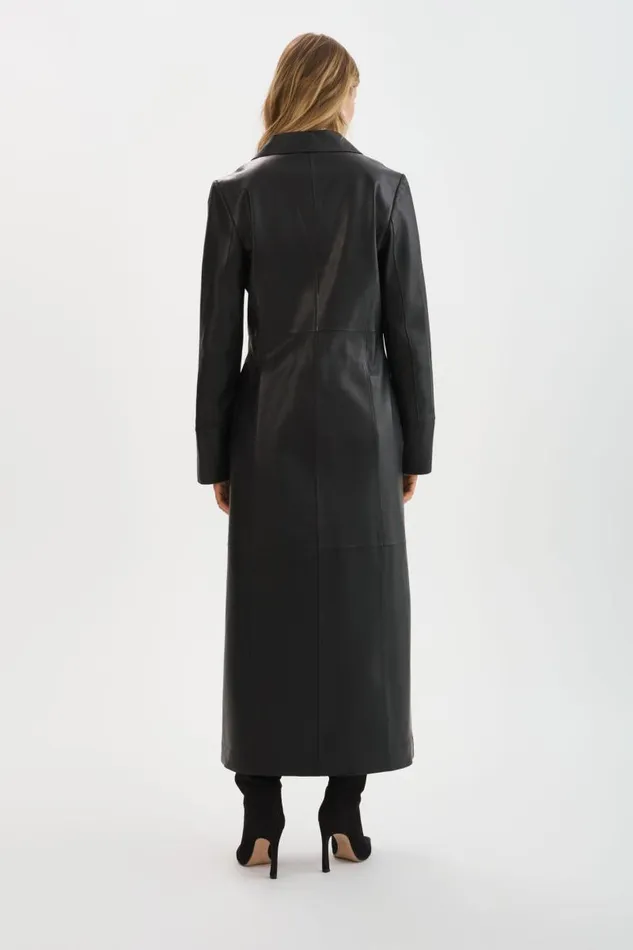Women EVANNA Leather Maxi Coat Black LAMARQUE Leather Jackets Women EVANNA Leather Maxi Coat Black LAMARQUE Leather Jackets