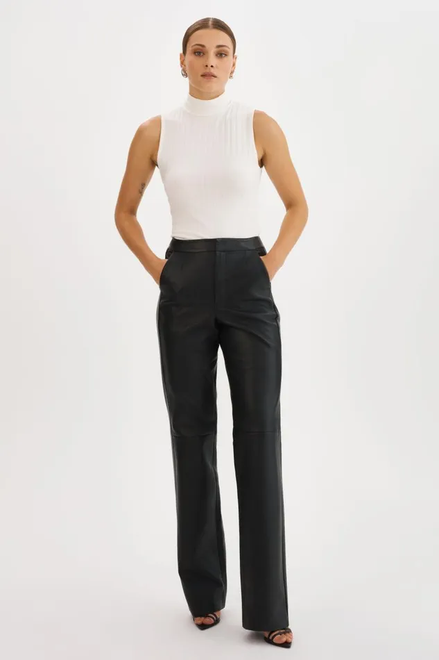 Women EVIN Leather Pants Black LAMARQUE Pants and Shorts