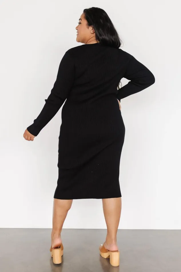 Women Fairmount Ribbed Midi Dress Black Baltic Born Midi Dresses