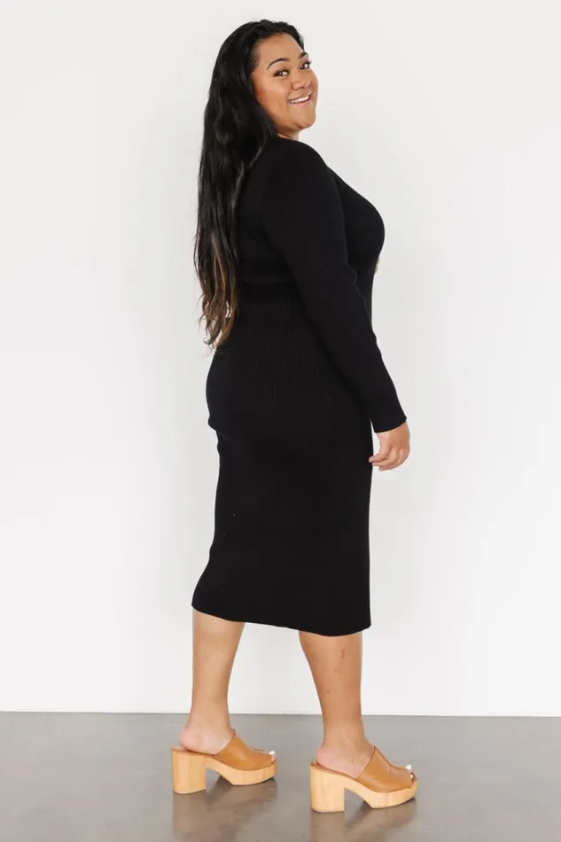 Women Fairmount Ribbed Midi Dress Black Baltic Born Midi Dresses