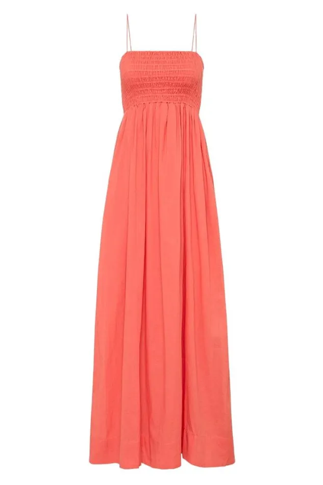 Women Faithfull The Brand Dresses Agolde Midi Dress Melon 8211 Final Sale