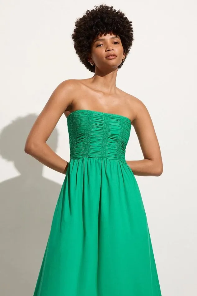 Women Faithfull The Brand Dresses Dominquez Midi Dress Verde