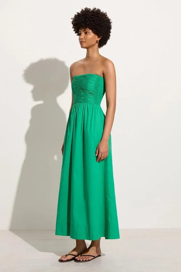 Women Faithfull The Brand Dresses Dominquez Midi Dress Verde