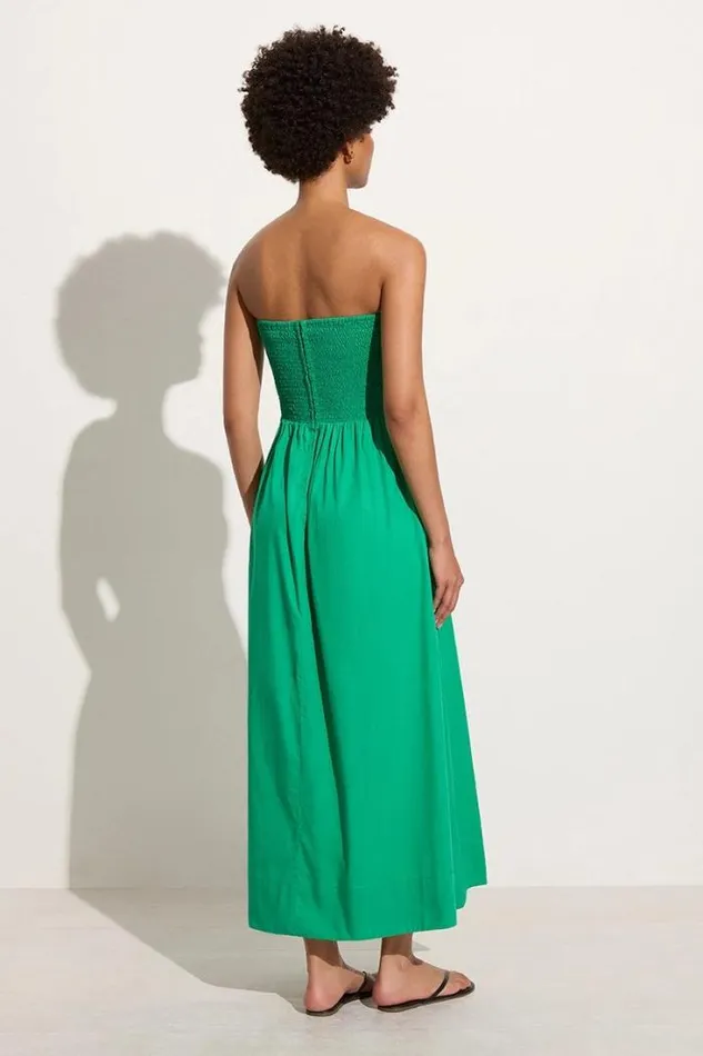 Women Faithfull The Brand Dresses Dominquez Midi Dress Verde