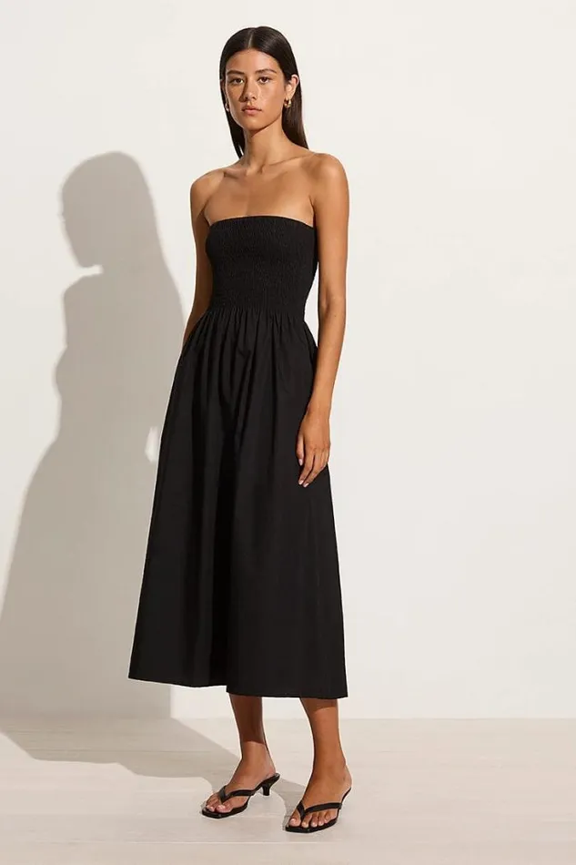 Women Faithfull The Brand Dresses Madella Midi Dress Black