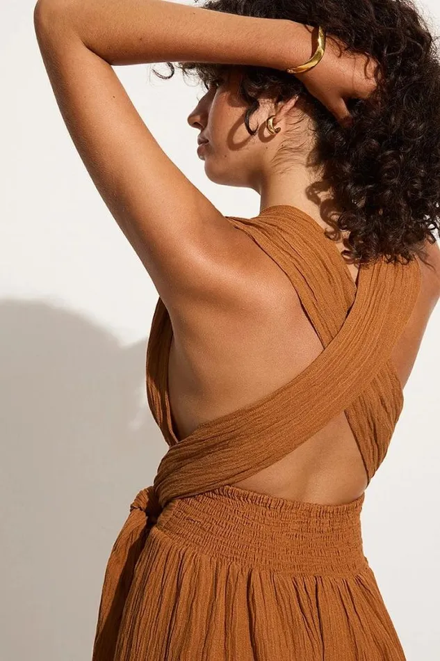 Women Faithfull The Brand Dresses Tropiques Maxi Dress Caramel 8211 Final Sale