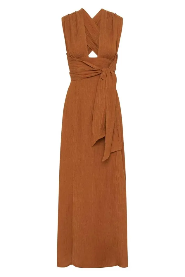 Women Faithfull The Brand Dresses Tropiques Maxi Dress Caramel 8211 Final Sale