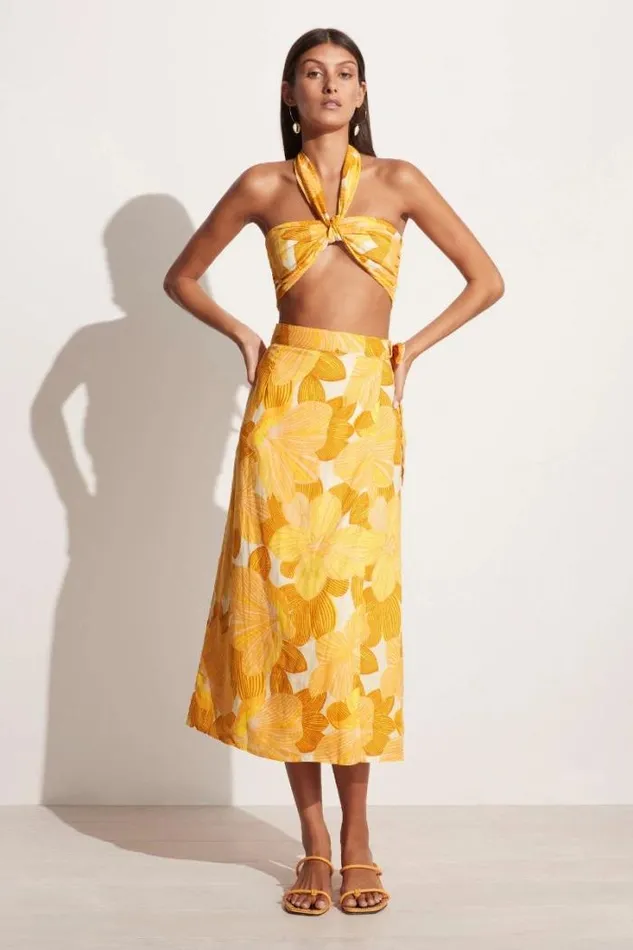 Women Faithfull The Brand Skirts and Shorts Casitas Wrap Skirt La Marieta Floral Print 8211 Final Sale