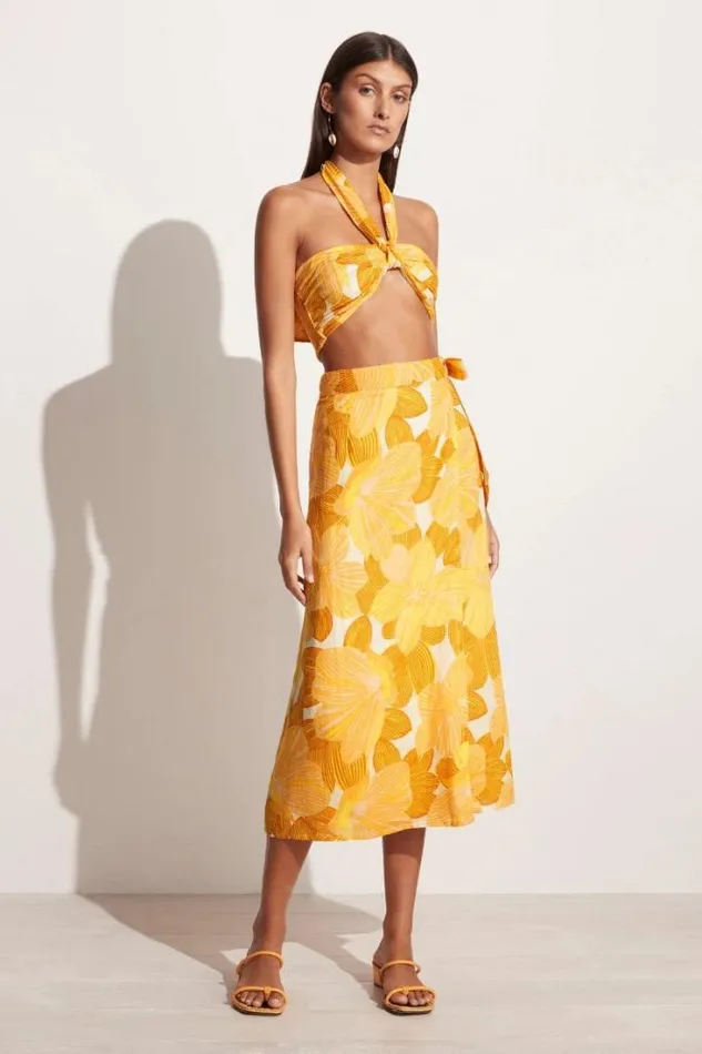 Women Faithfull The Brand Skirts and Shorts Casitas Wrap Skirt La Marieta Floral Print 8211 Final Sale