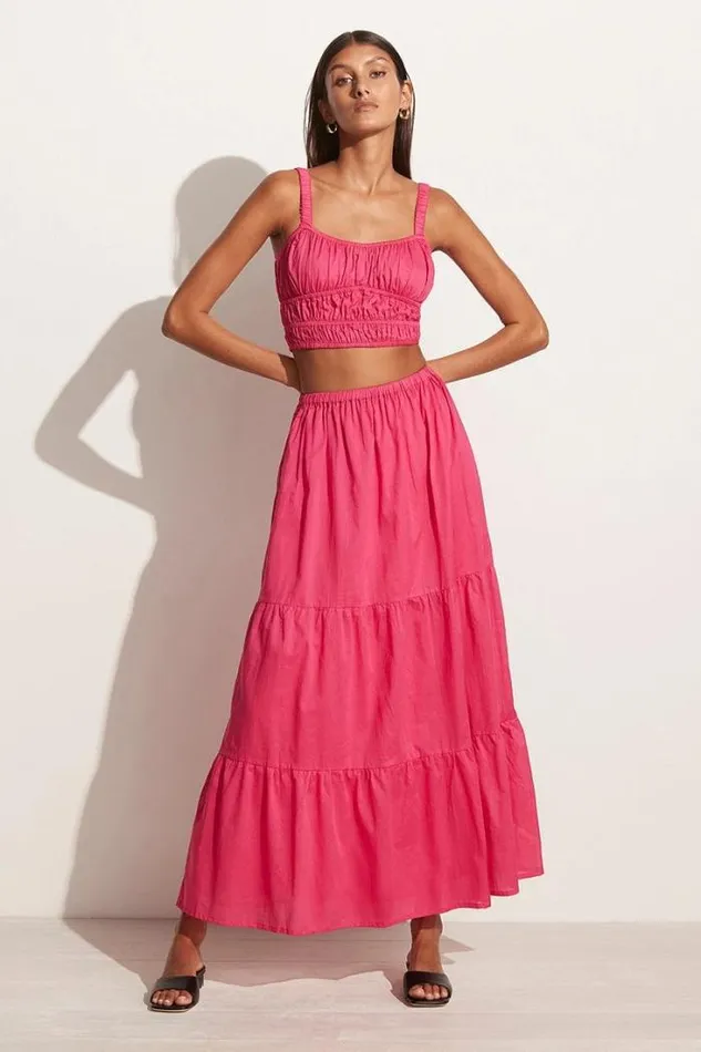 Women Faithfull The Brand Skirts and Shorts Ellaine Maxi Skirt Fuchsia 8211 Final Sale