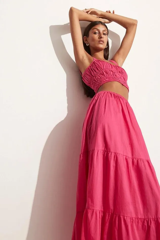 Women Faithfull The Brand Skirts and Shorts Ellaine Maxi Skirt Fuchsia 8211 Final Sale