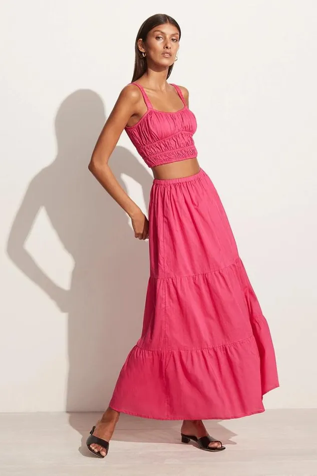 Women Faithfull The Brand Skirts and Shorts Ellaine Maxi Skirt Fuchsia 8211 Final Sale