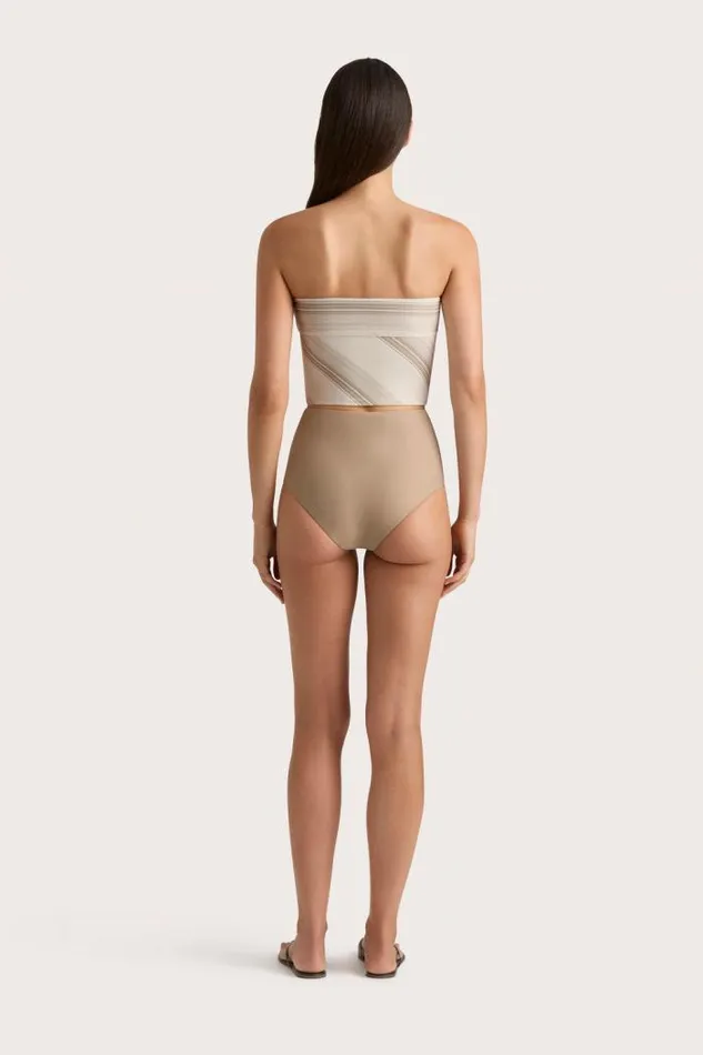 Women Faithfull The Brand Swim Jean Swim Top Futura Stripe Taupe