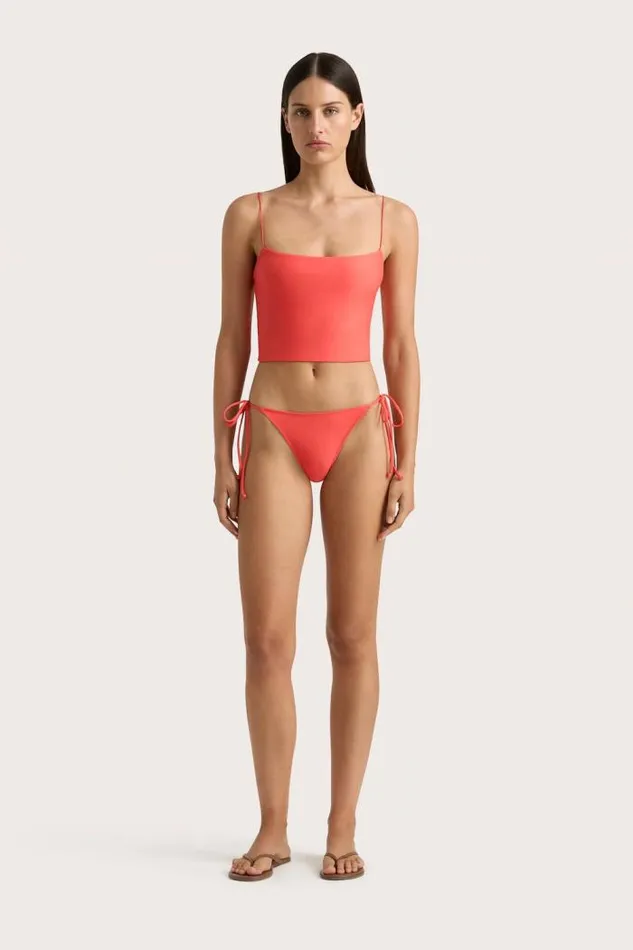 Women Faithfull The Brand Swim Jean Swim Top Vermillion