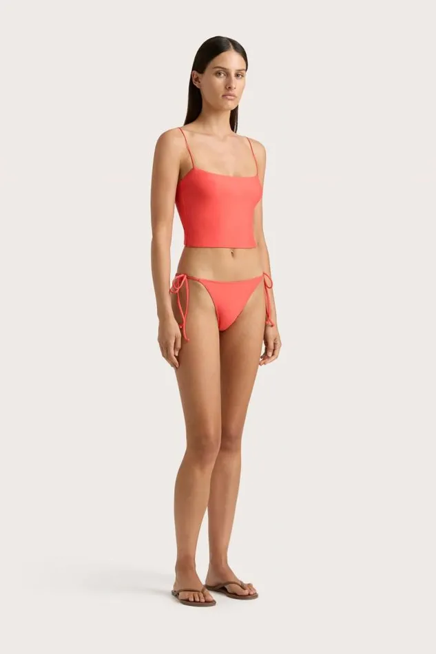 Women Faithfull The Brand Swim Jean Swim Top Vermillion