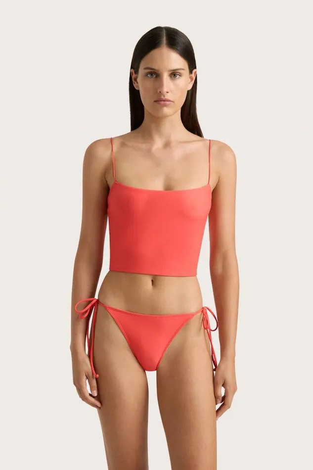 Women Faithfull The Brand Swim Jean Swim Top Vermillion