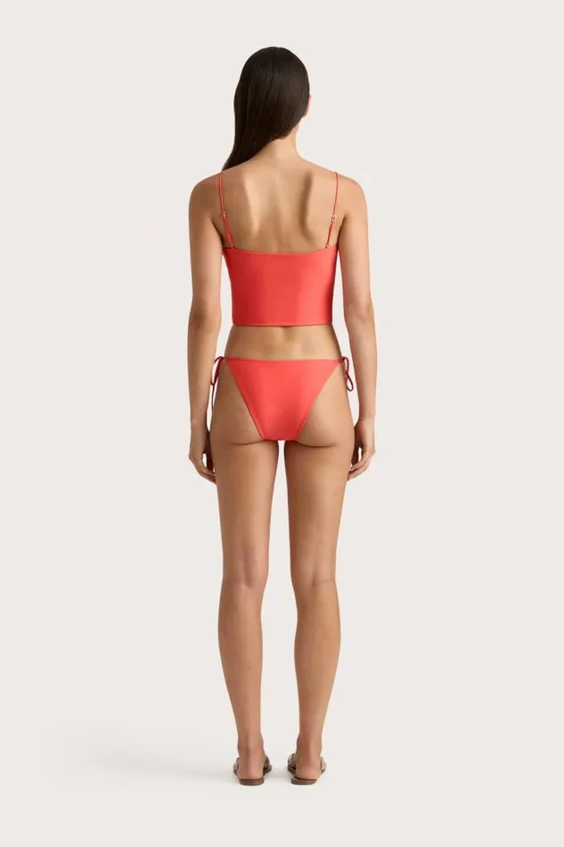 Women Faithfull The Brand Swim Jean Swim Top Vermillion