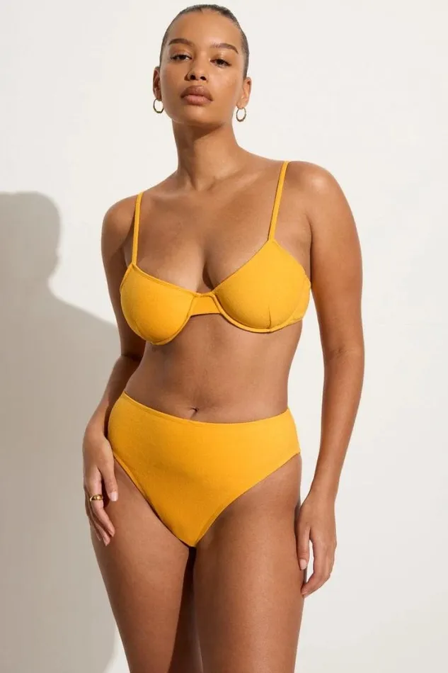 Women Faithfull The Brand Swim Maxime Bikini Top Citrus Towelling 8211 Final Sale