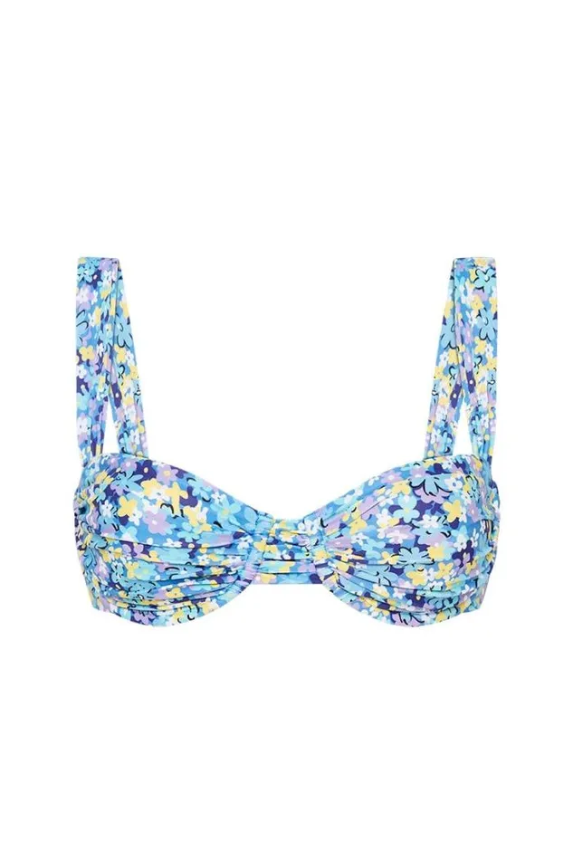 Women Faithfull The Brand Swim Sol Bikini Top Cala Nica Floral Blue Exclusive