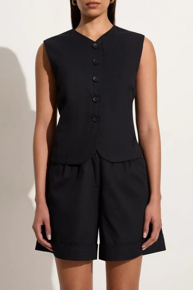 Women Faithfull The Brand Tops Delfina Vest Black