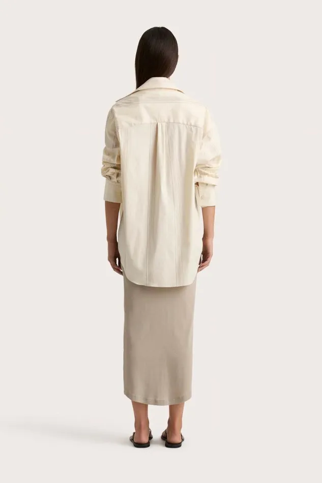 Women Faithfull The Brand Tops En Vau Shirt Foam Taupe Stripe