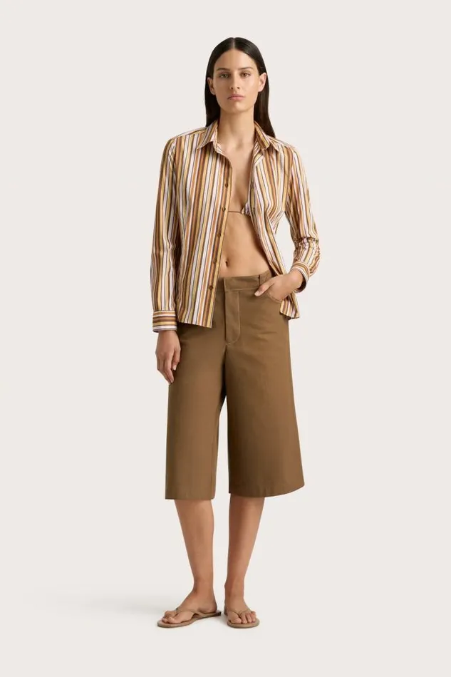 Women Faithfull The Brand Tops En Vau Shirt Terracotta Stripe