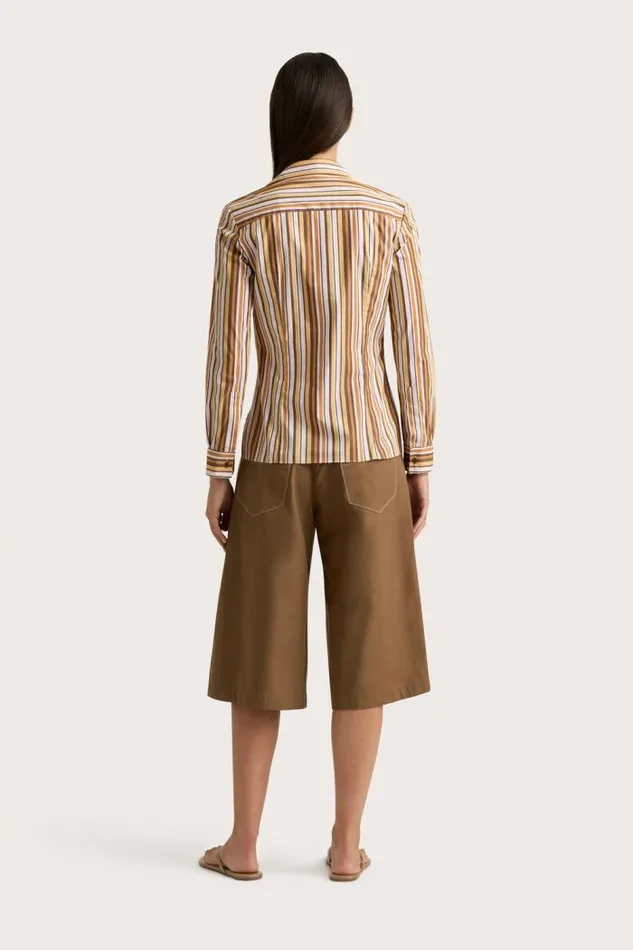 Women Faithfull The Brand Tops En Vau Shirt Terracotta Stripe