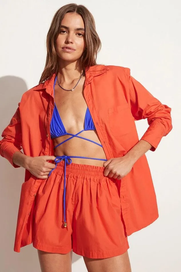 Women Faithfull The Brand Tops Tropea Shirt Morange 8211 Final Sale