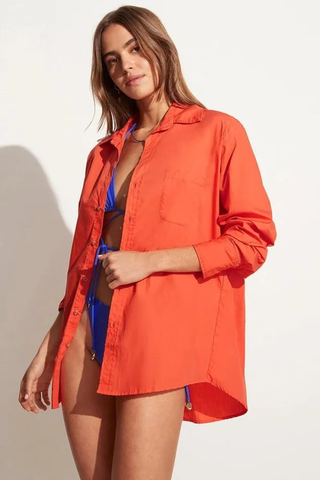 Women Faithfull The Brand Tops Tropea Shirt Morange 8211 Final Sale