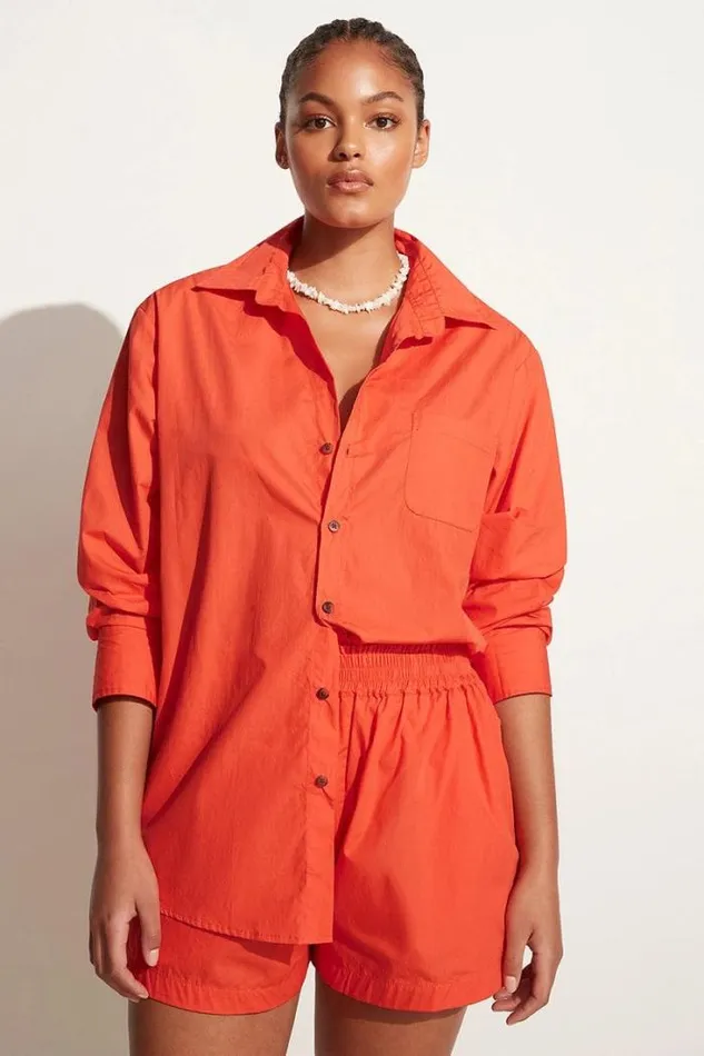 Women Faithfull The Brand Tops Tropea Shirt Morange 8211 Final Sale