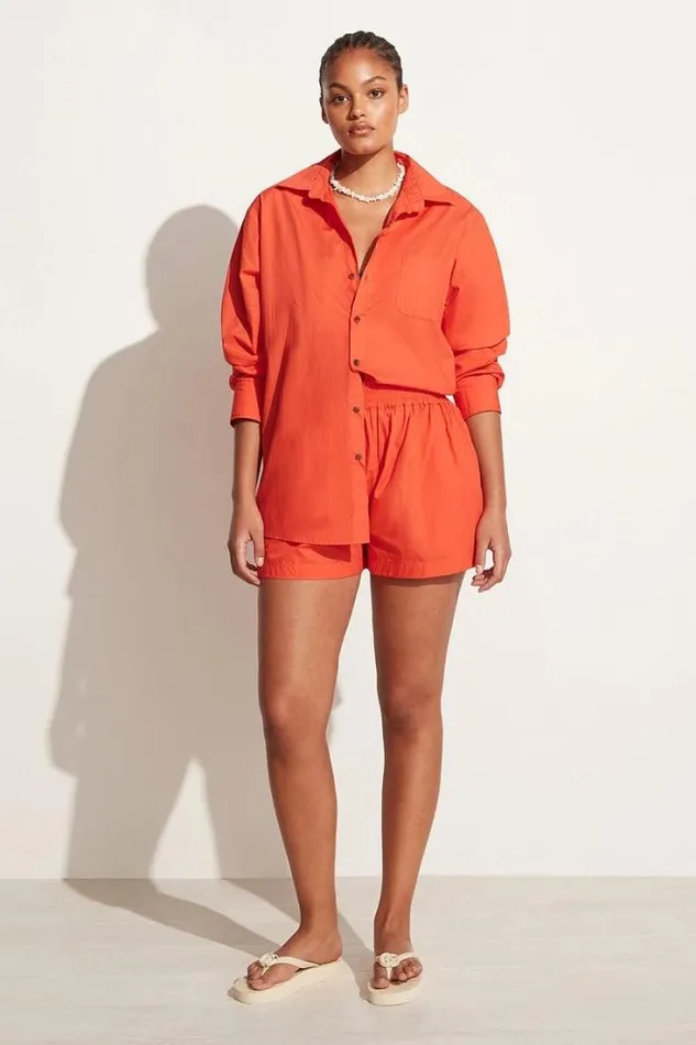 Women Faithfull The Brand Tops Tropea Shirt Morange 8211 Final Sale