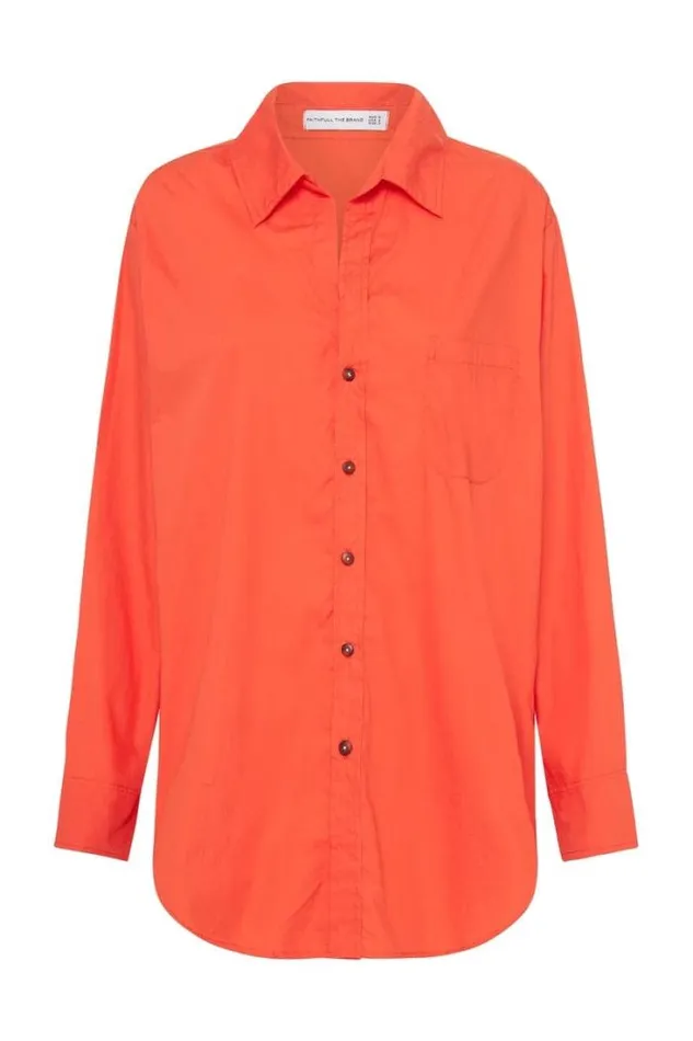 Women Faithfull The Brand Tops Tropea Shirt Morange 8211 Final Sale