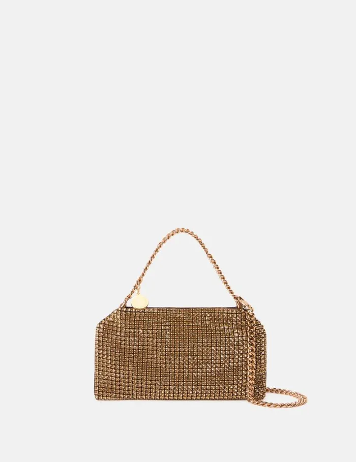 Women Falabella Crystal Mesh Shoulder Bag Metallic Brown Stella McCartney Mini Bags And Clutches Women Falabella Crystal Mesh Shoulder Bag Metallic Brown Stella McCartney Mini Bags And Clutches