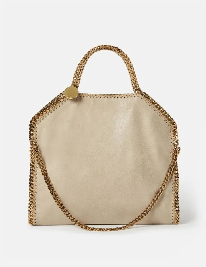 Women Falabella FoldOver Tote Bag Butter Cream Stella McCartney TopHandle Bags