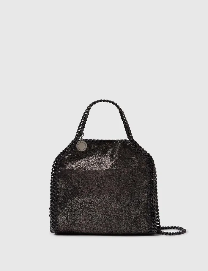 Women Falabella Tiny Tote Bag Dark Grey Metallic Stella McCartney Crossbody Bags