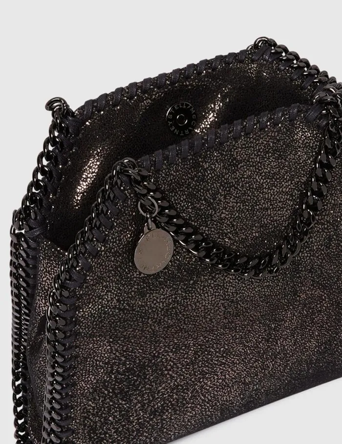 Women Falabella Tiny Tote Bag Dark Grey Metallic Stella McCartney Crossbody Bags