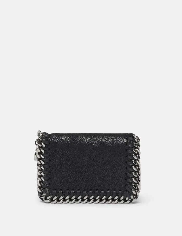 Women Falabella Zipper Cardholder Pitch Black Stella McCartney Iconic Falabella