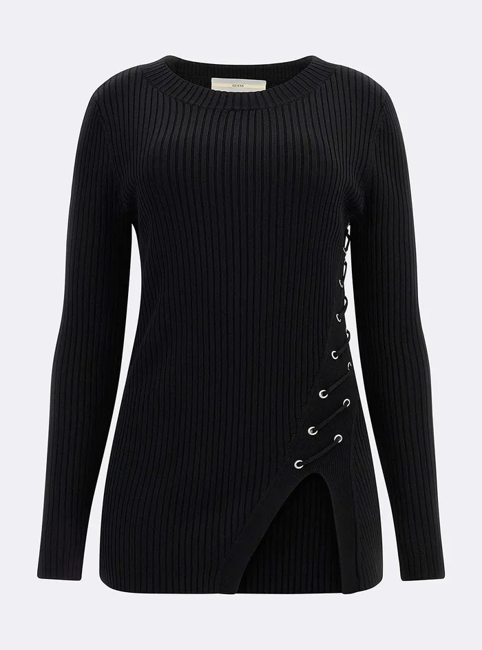 Women Fashion Tops GUESS Black Irmine Knit Top