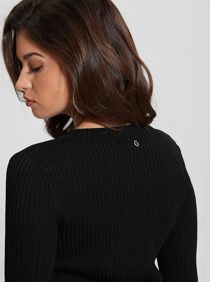 Women Fashion Tops GUESS Black Irmine Knit Top
