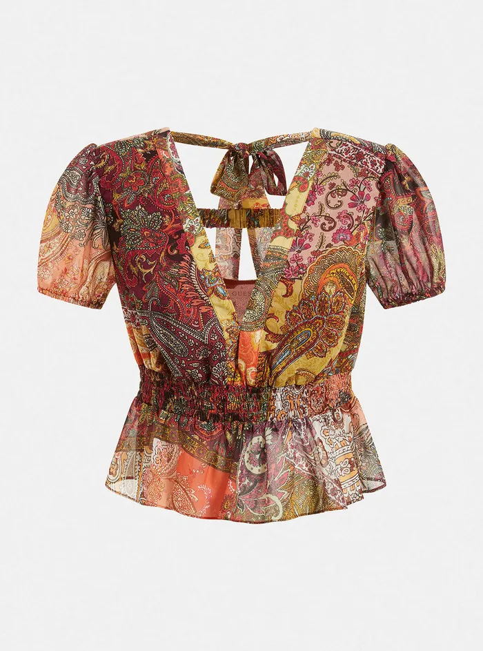 Women Fashion Tops GUESS Eco Paisley Print Lila Top
