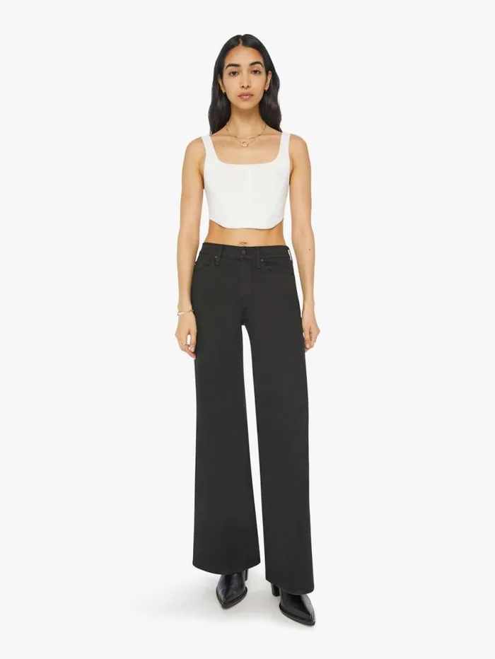 Women Flare Mother Denim The Twister Sneak Black