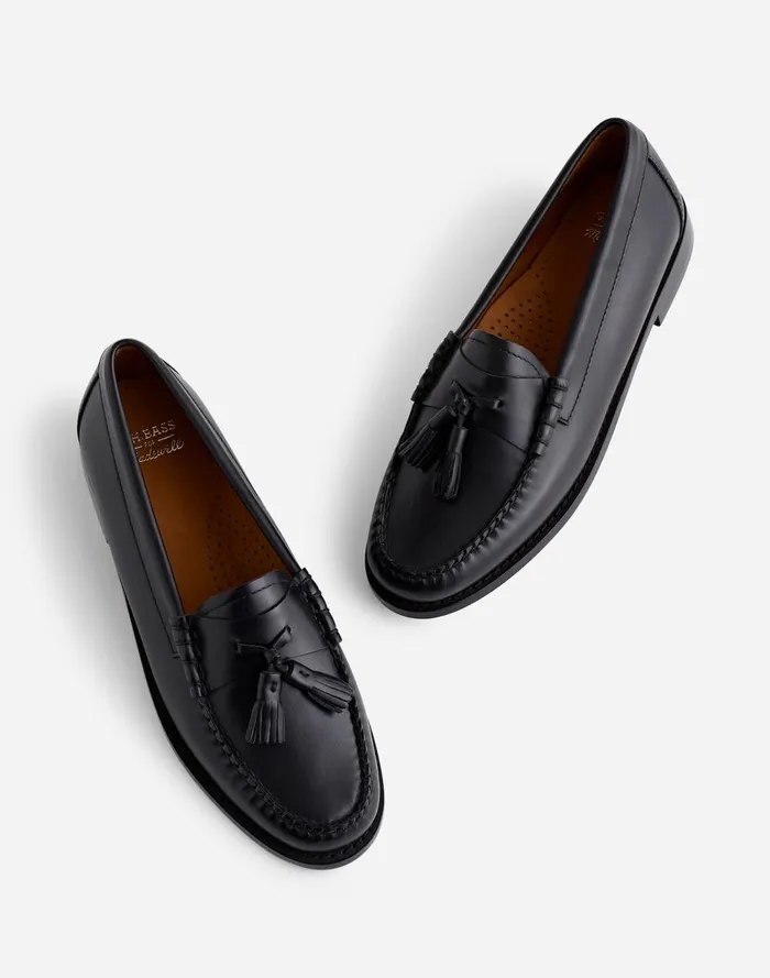 Women Flats and Loafers Madewell GHBASS Layla Weejuns Loafers In Leather Black