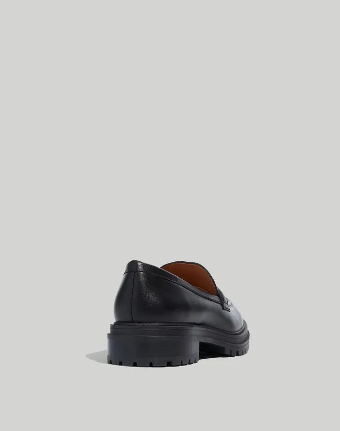 Women Flats and Loafers Madewell The Bradley Lugsole Loafer In Leather True Black
