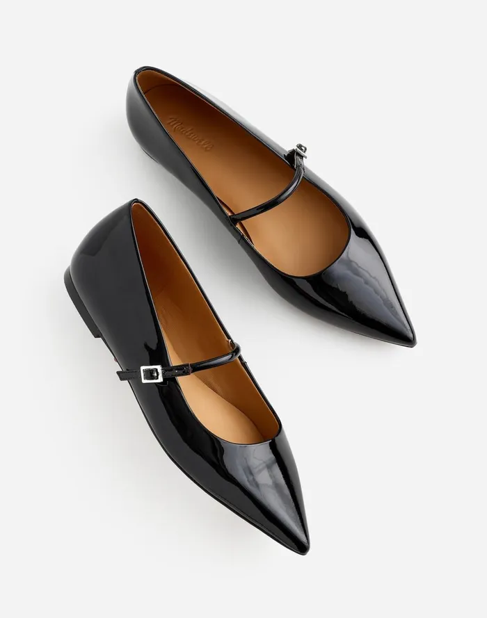 Women Flats and Loafers Madewell The Elsie Mary Jane Flat True Black